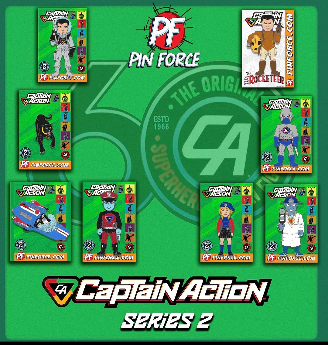 Captain Action™ Series 2 Enamel Pin Set (8) by Pin Force