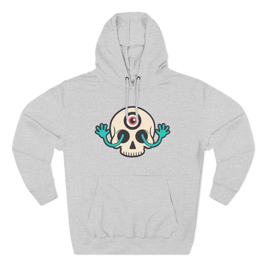 MEGAWEIRD Hugging Skull hoodie. "Be a Megaweirdo"