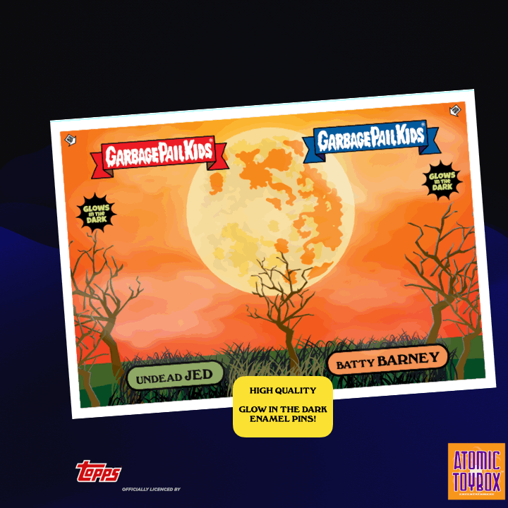 Garbage Pail Kids - Limited Edition Batty Barney & Dead Jed Glow in the Dark Enamel Pin 2 Pack!