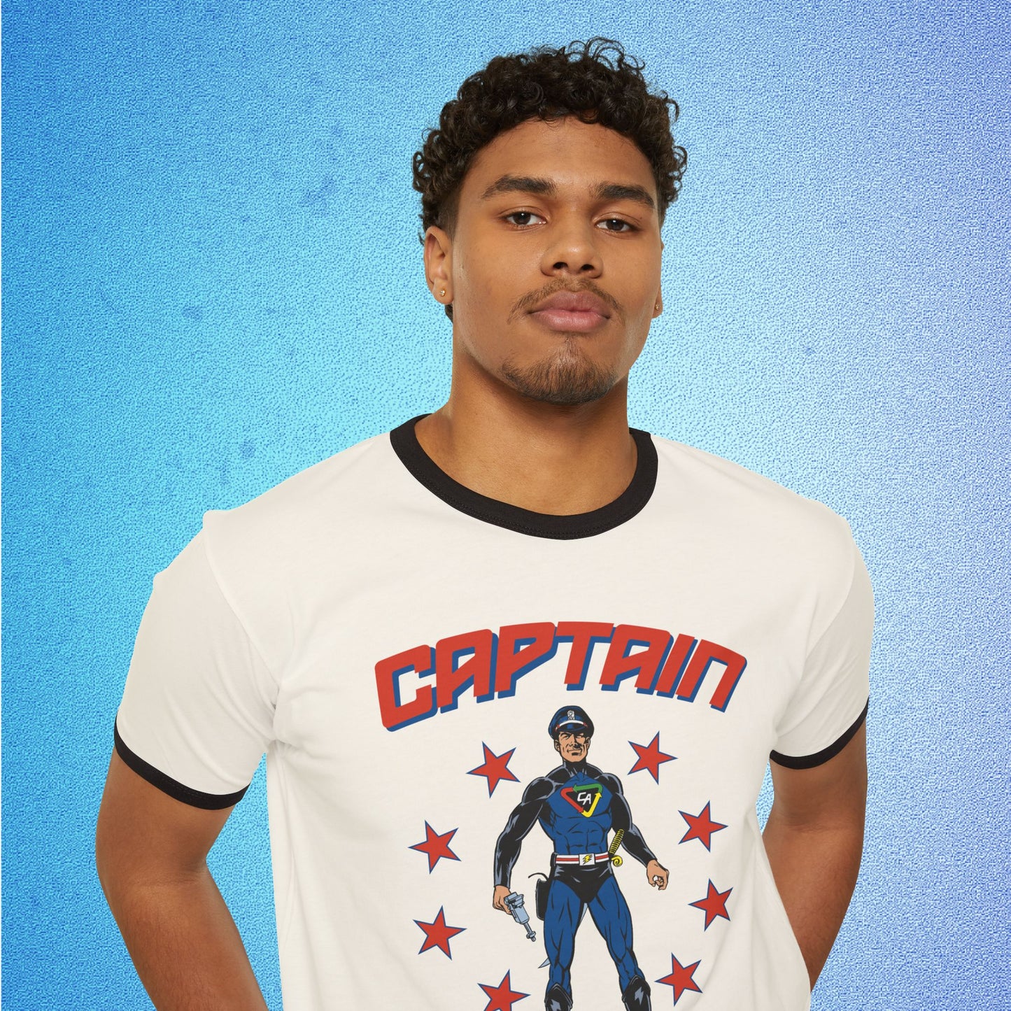 Captain Action™ – Stars 250 Ringer T-Shirt
