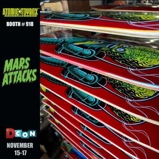 Mars Attacks Skate Deck by Tim Baron x Screaming Squeegees - YELLOW BOOTS