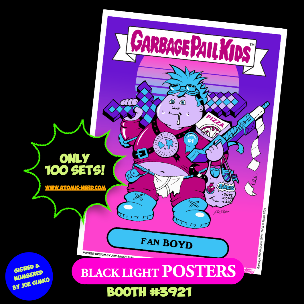 Garbage Pail Kids - COMIC CONNER & FAN BOYD - 2024 Limited Edition Black Light Posters Signed and Numbered by Joe Simko