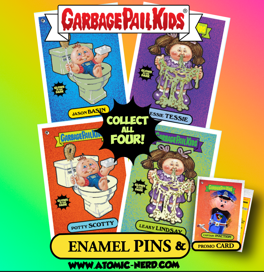 Garbage Pail Kids - JASON BASIN - SDCC Limited Edition Glow in the Dark Enamel Pin and Trading Cards