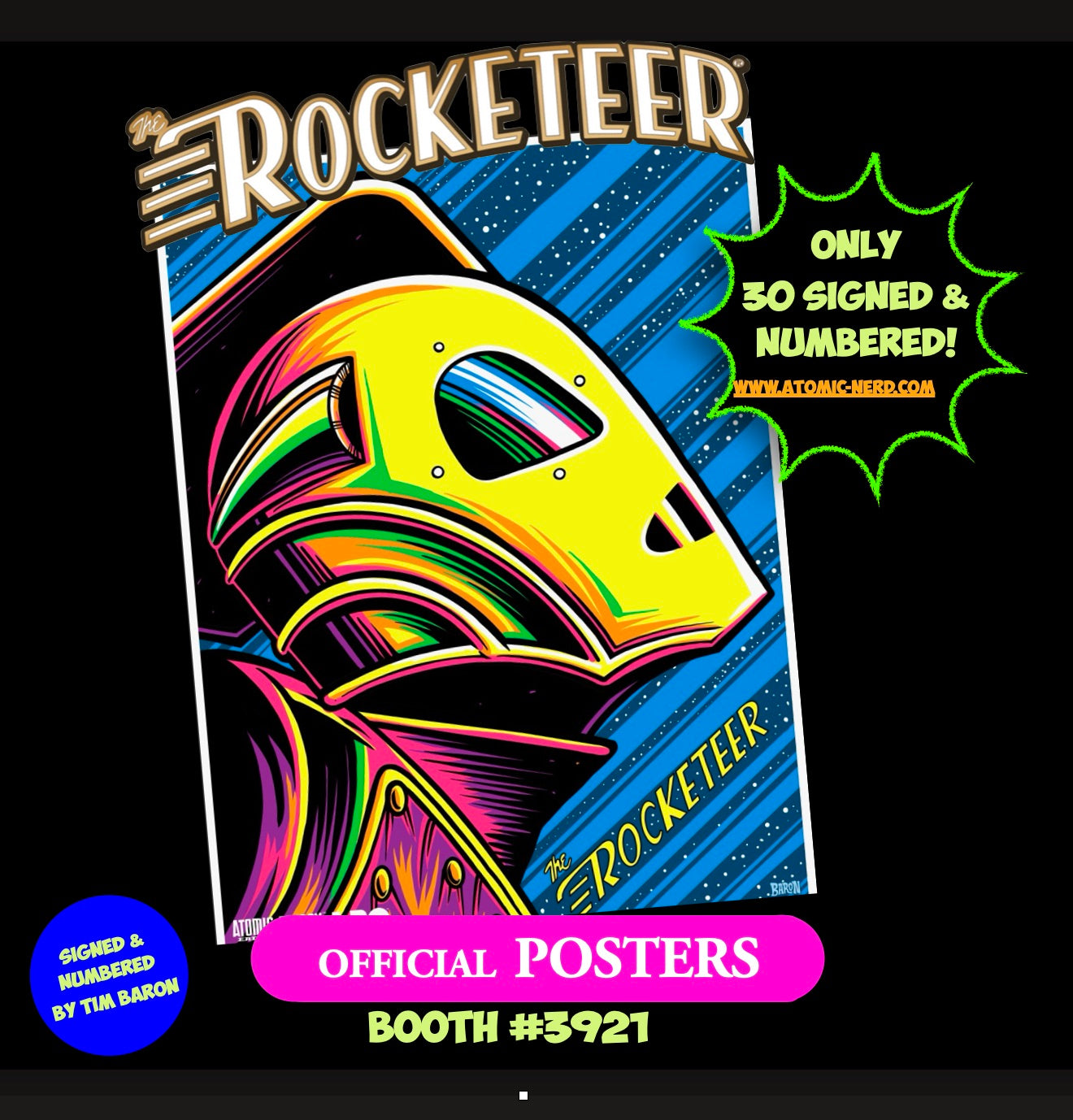 Rocketeer Poster - Limited Edition Posters Signed and Numbered by Tim Baron