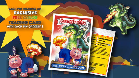 Garbage Pail Kids - Fryin' Ryan - Limited Edition Glow in the Dark Enamel Pin and Trading Card