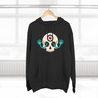 MEGAWEIRD Hugging Skull hoodie. "Be a Megaweirdo"