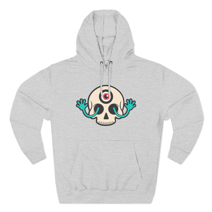 MEGAWEIRD Hugging Skull hoodie. "Be a Megaweirdo"