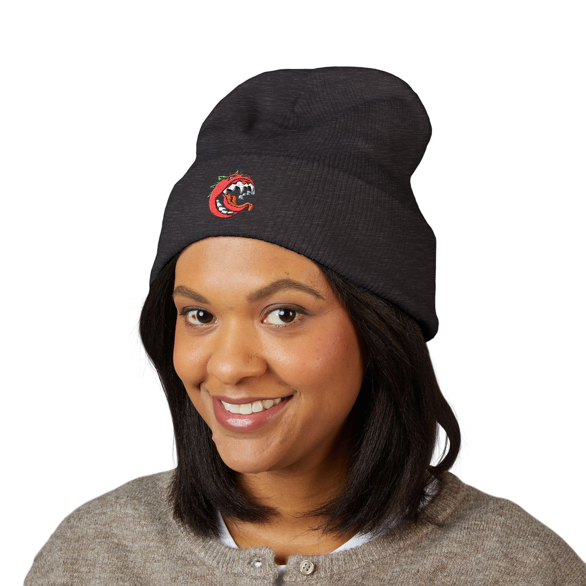 Killer Tomato Embroidered Beanie — Classic Cuffed Knit Hat