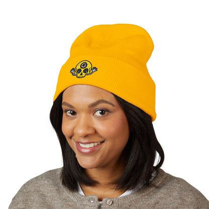 Mega Weird Skull Beanie — Embroidered Waving Hands Logo