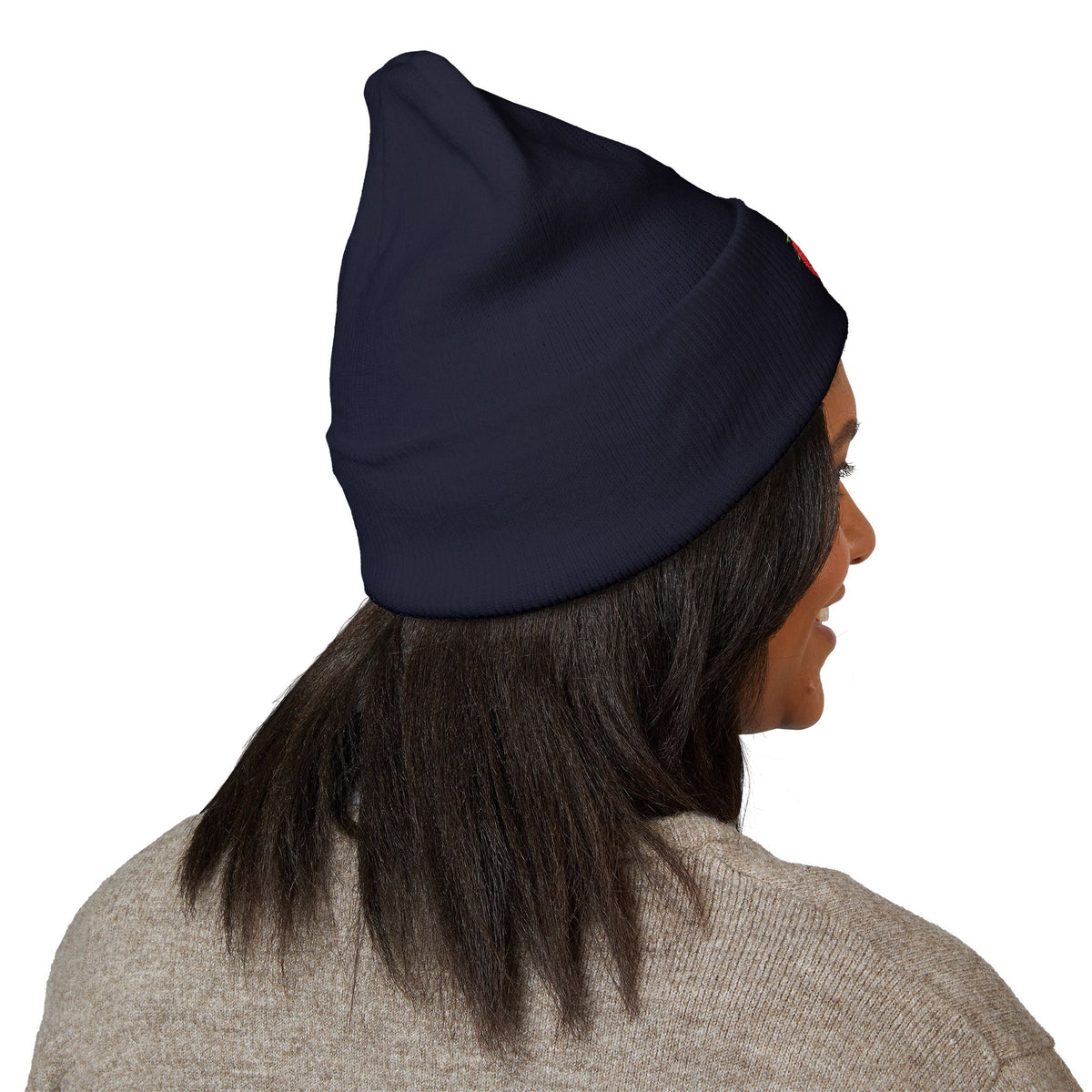 Killer Tomato Embroidered Beanie — Classic Cuffed Knit Hat
