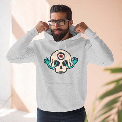 MEGAWEIRD Hugging Skull hoodie. "Be a Megaweirdo"