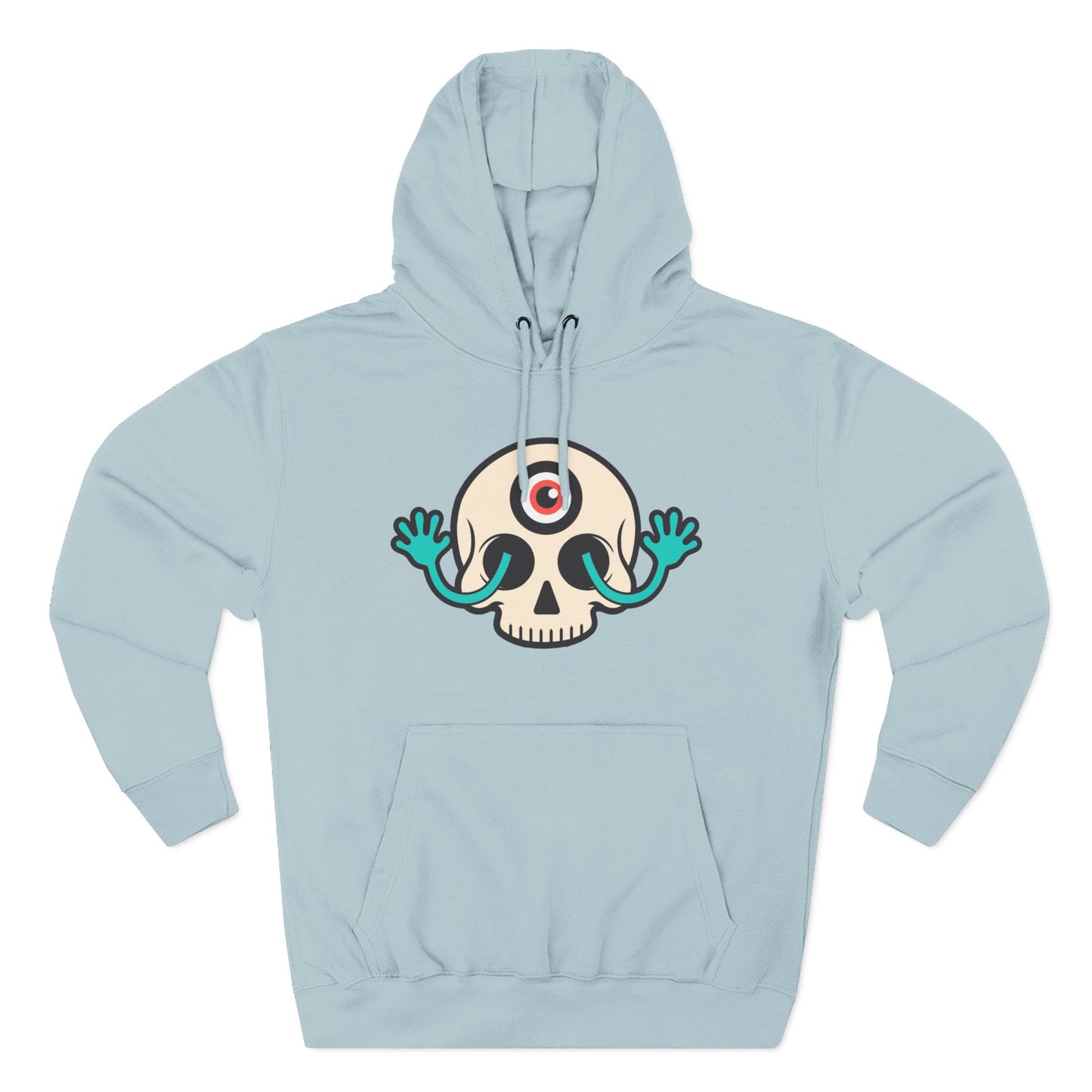 MEGAWEIRD Hugging Skull hoodie. "Be a Megaweirdo"