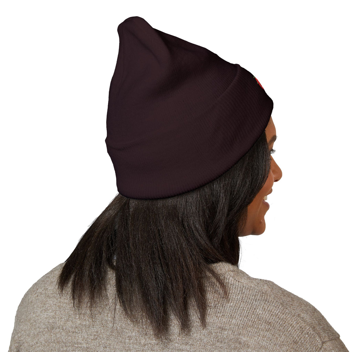 Killer Tomato Embroidered Beanie — Classic Cuffed Knit Hat