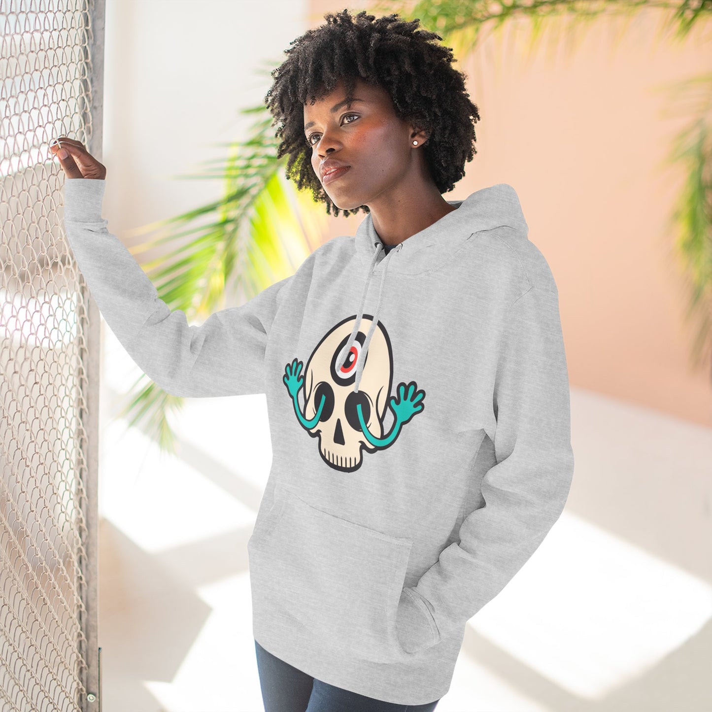 MEGAWEIRD Hugging Skull hoodie. "Be a Megaweirdo"