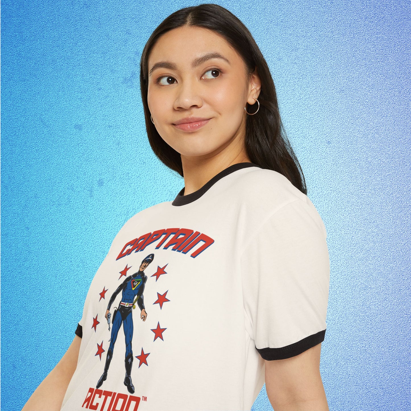 Captain Action™ – Stars 250 Ringer T-Shirt