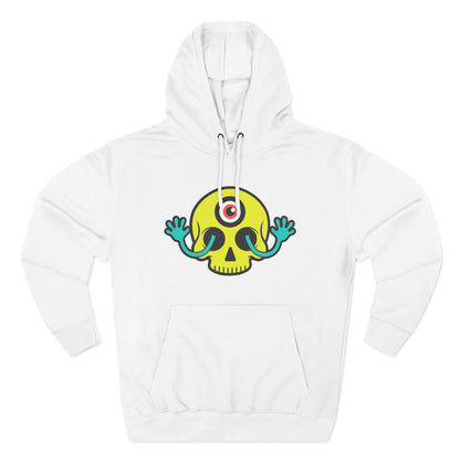 MEGAWEIRD Hugging Skull hoodie. "Be a Megaweirdo"