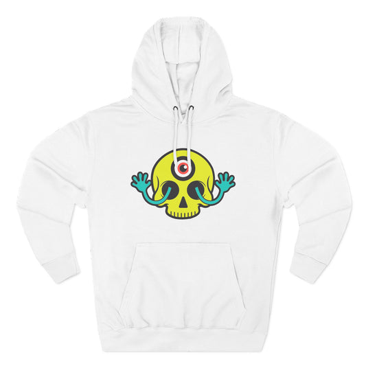 MEGAWEIRD Hugging Skull hoodie. "Be a Megaweirdo"