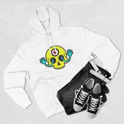 MEGAWEIRD Hugging Skull hoodie. "Be a Megaweirdo"