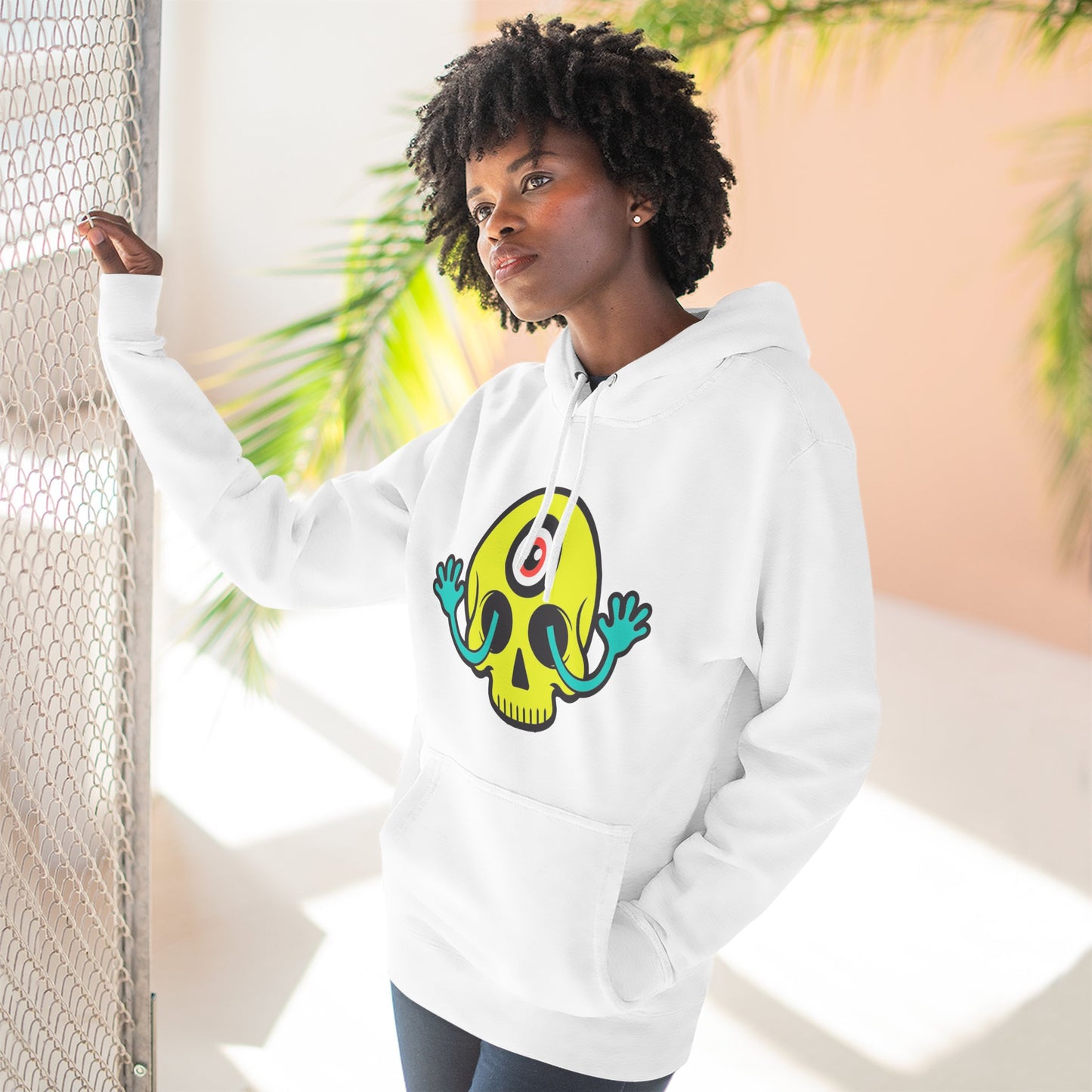 MEGAWEIRD Hugging Skull hoodie. "Be a Megaweirdo"