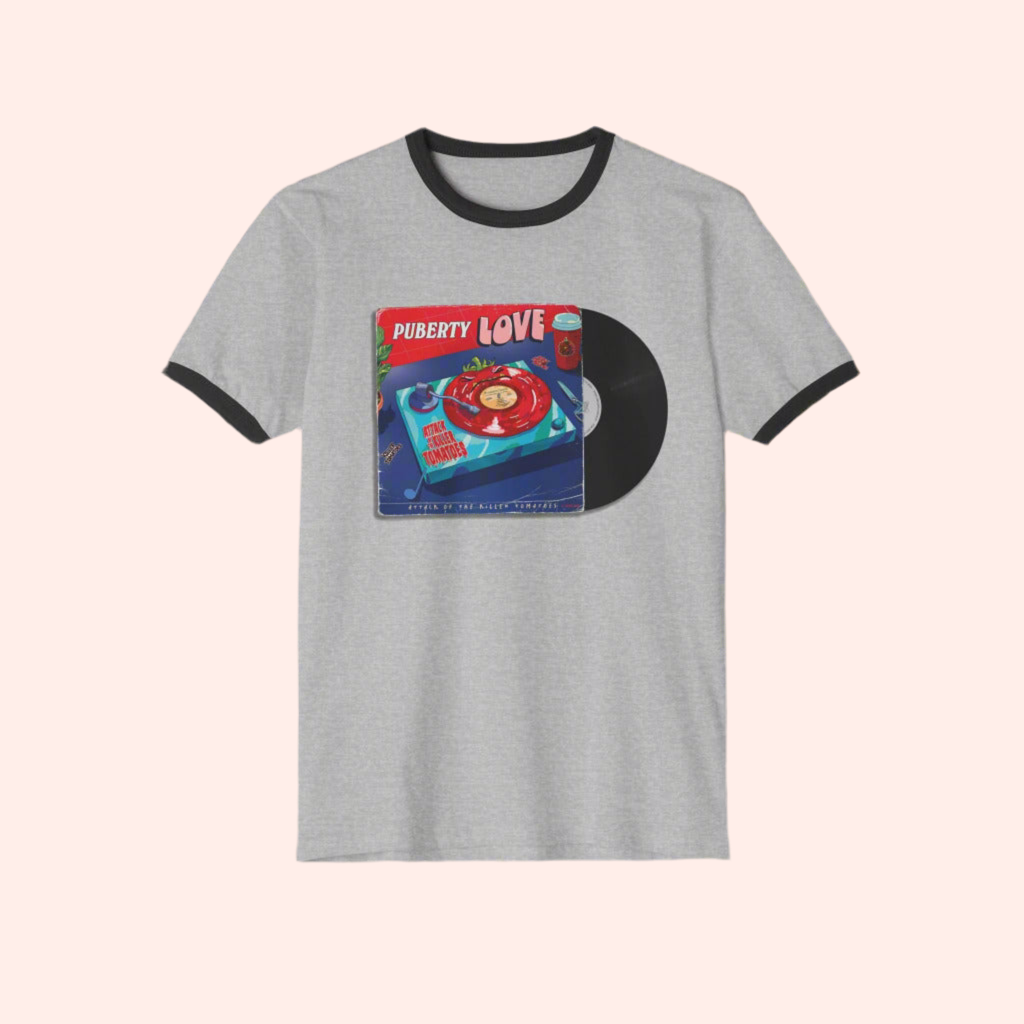 Attack of the Killer Tomatoes P. Love Album Cover Print - Ringer T-Shirt