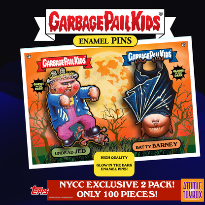 Garbage Pail Kids - Limited Edition Batty Barney & Dead Jed Glow in the Dark Enamel Pin 2 Pack!