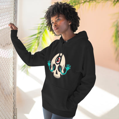 MEGAWEIRD Hugging Skull hoodie. "Be a Megaweirdo"