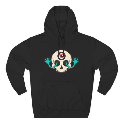 MEGAWEIRD Hugging Skull hoodie. "Be a Megaweirdo"