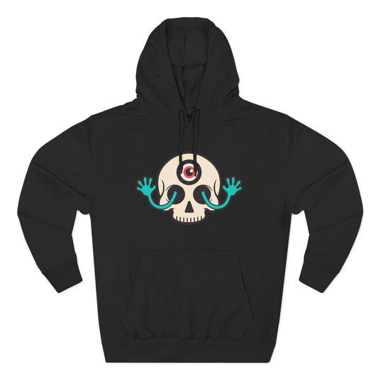 MEGAWEIRD Hugging Skull hoodie. "Be a Megaweirdo"