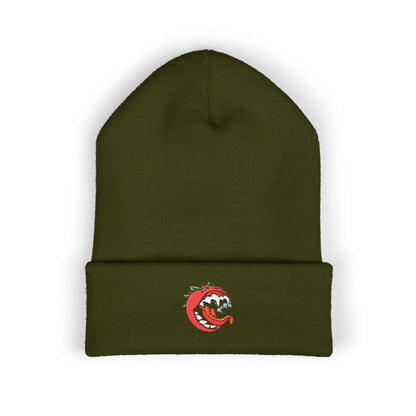 Killer Tomato Embroidered Beanie — Classic Cuffed Knit Hat