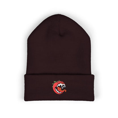 Killer Tomato Embroidered Beanie — Classic Cuffed Knit Hat