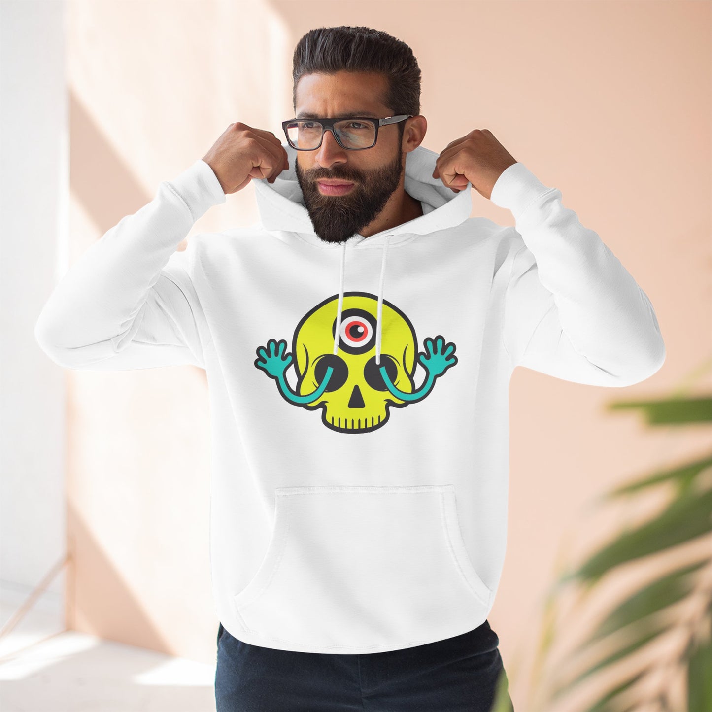 MEGAWEIRD Hugging Skull hoodie. "Be a Megaweirdo"