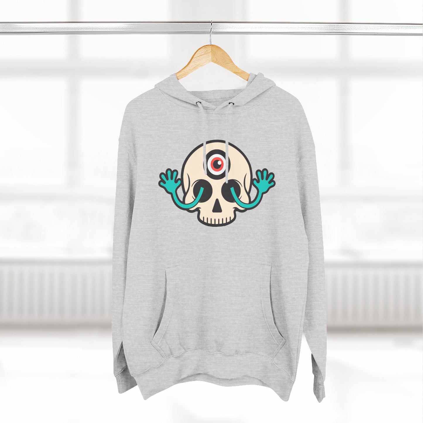 MEGAWEIRD Hugging Skull hoodie. "Be a Megaweirdo"