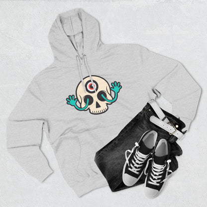 MEGAWEIRD Hugging Skull hoodie. "Be a Megaweirdo"