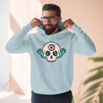 MEGAWEIRD Hugging Skull hoodie. "Be a Megaweirdo"