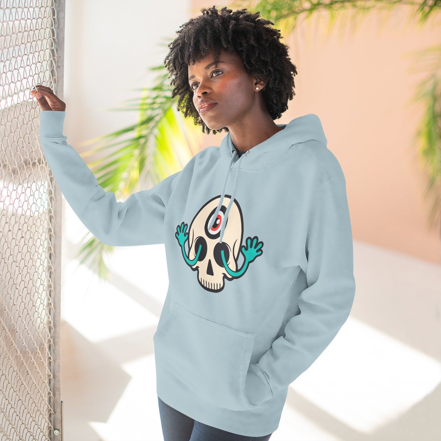 MEGAWEIRD Hugging Skull hoodie. "Be a Megaweirdo"