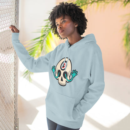 MEGAWEIRD Hugging Skull hoodie. "Be a Megaweirdo"