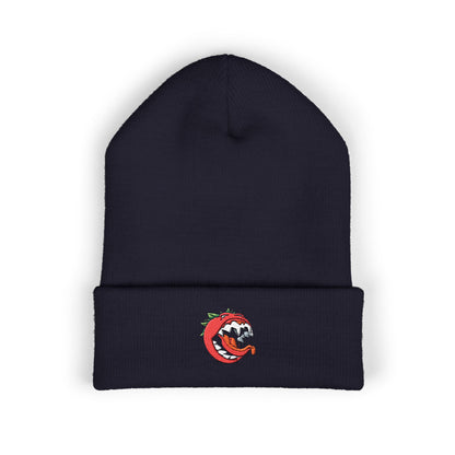 Killer Tomato Embroidered Beanie — Classic Cuffed Knit Hat