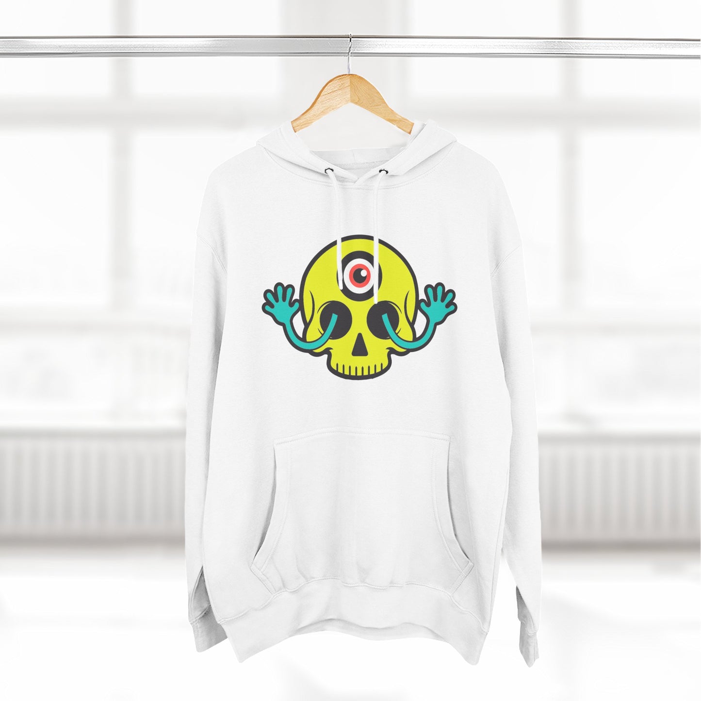 MEGAWEIRD Hugging Skull hoodie. "Be a Megaweirdo"