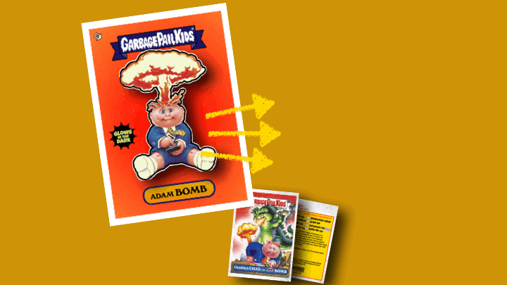 Garbage Pail Kids - ADAM BOMB - SDCC Limited Edition Glow in the Dark Enamel Pin and Trading Card