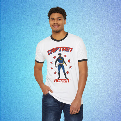 Captain Action™ – Stars 250 Ringer T-Shirt