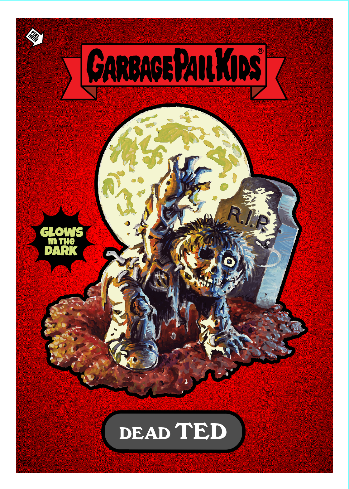 Garbage Pail Kids - DEAD TED - Limited Edition Glow in the Dark Enamel Pin and Trading Card (Copy)
