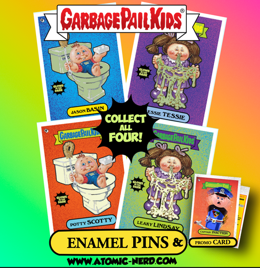 Garbage Pail Kids - JASON BASIN - SDCC Limited Edition Glow in the Dark Enamel Pin and Trading Cards