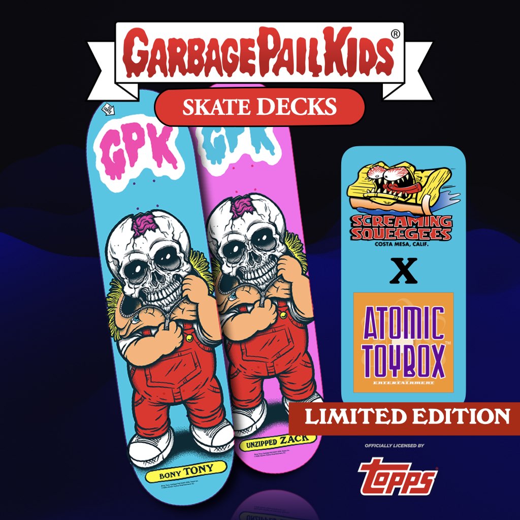 Garbage Pail Kids (GPK) Skate Deck by Tim Baron x Screaming Squeegees x Atomic