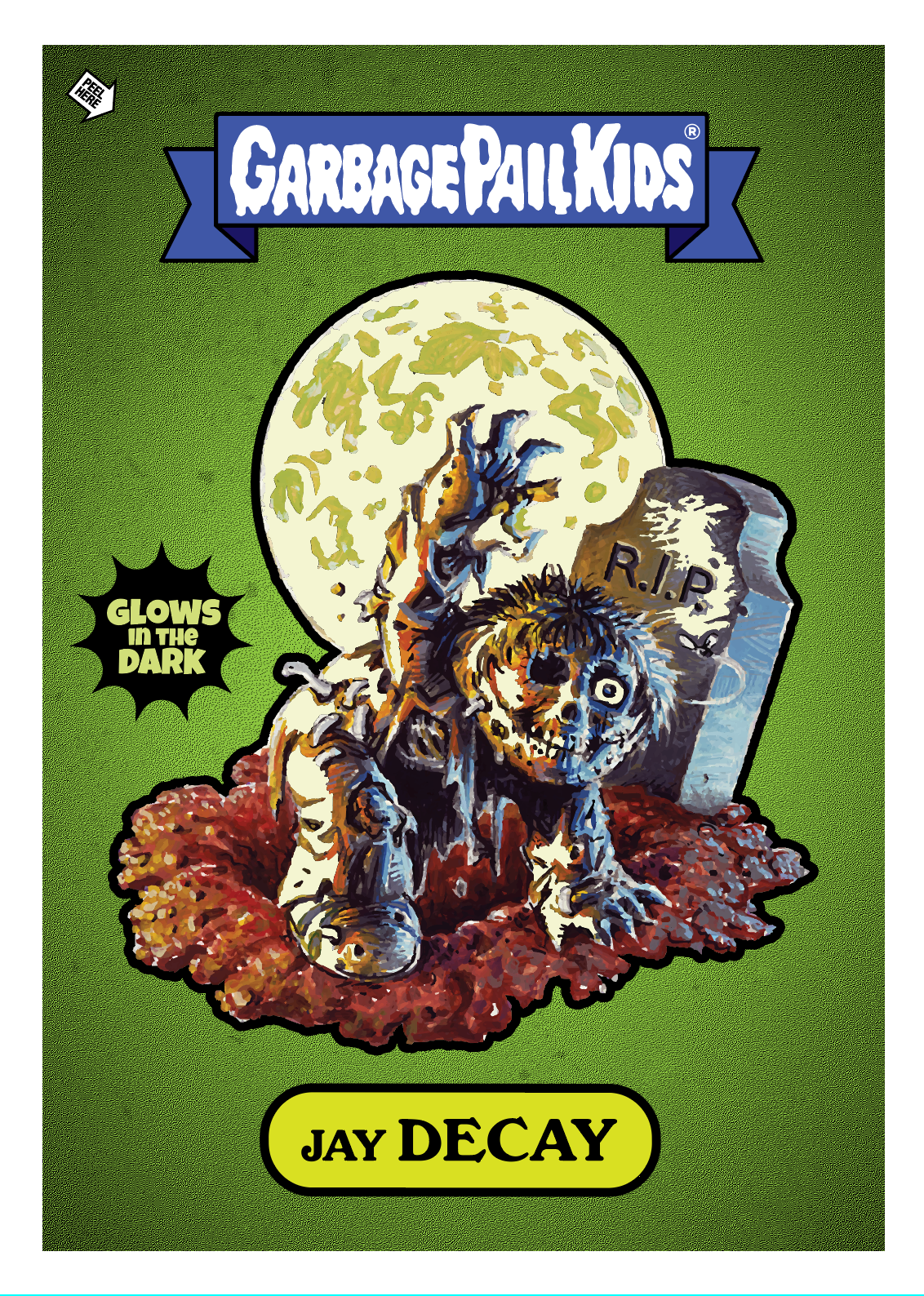 Garbage Pail Kids - JAY DECAY - Limited Edition Glow in the Dark Enamel Pin and Trading Card