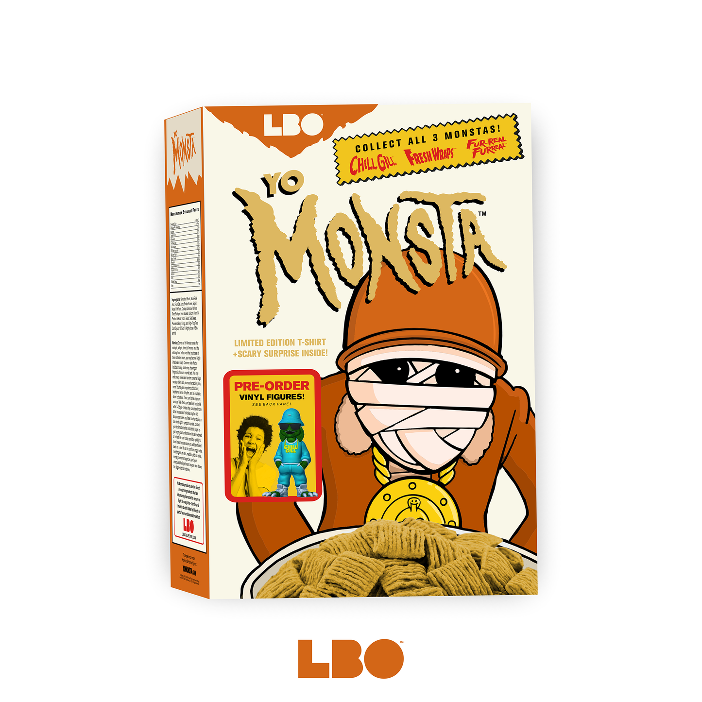 Yo Monsta Cereal Box with Fresh Wraps T-shirt