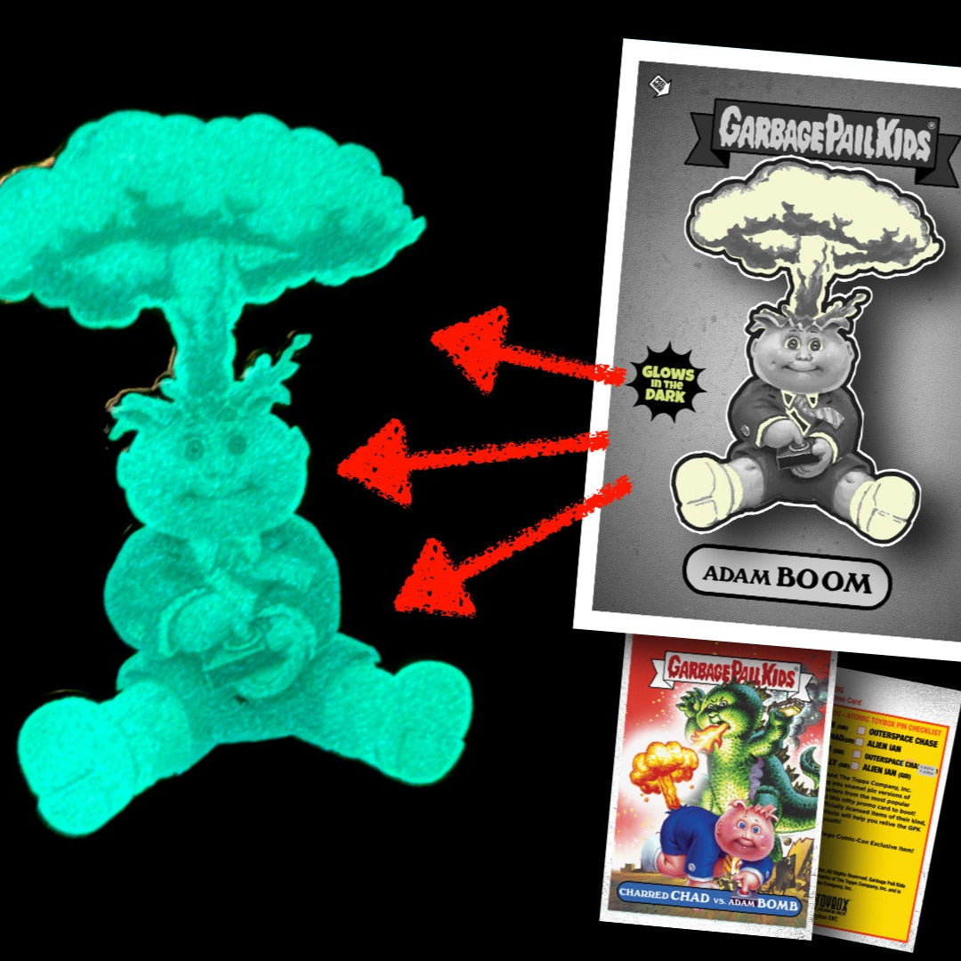 Garbage Pail Kids - BLASTED BILLY - SDCC Limited Edition Glow in the Dark Enamel Pin and Trading Card (Copy)