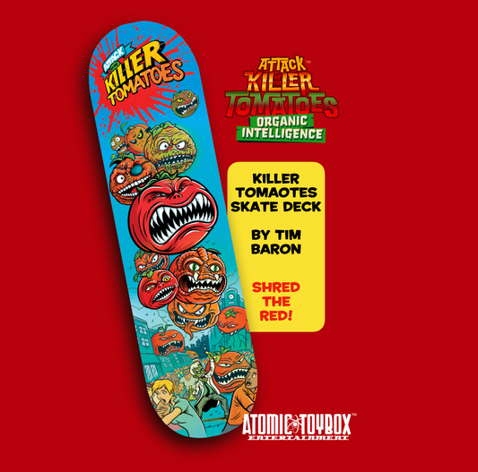 Attack of the Killer Tomatoes Blue Colorway Skate Deck by Tim Baron!