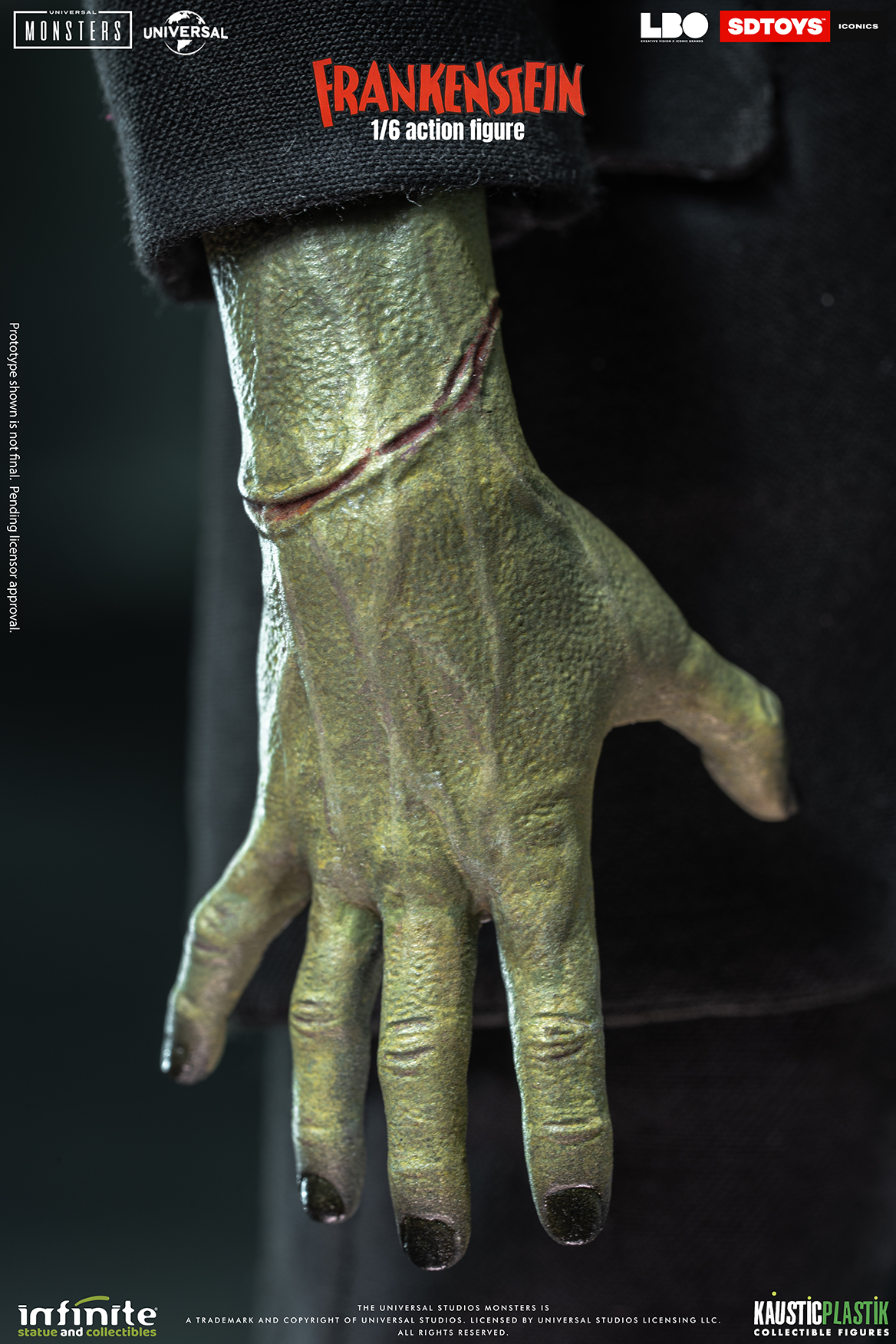 Frankenstein’s Monster Figure with Castle Wall Diorama – 1:6 Scale Display
