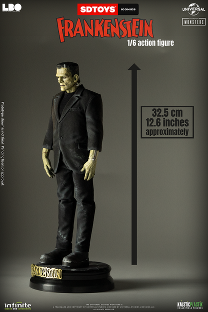 Frankenstein’s Monster Figure with Castle Wall Diorama – 1:6 Scale Display