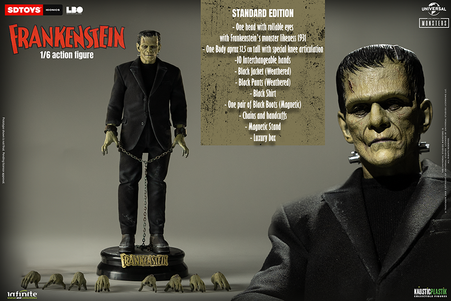 Frankenstein’s Monster Figure with Castle Wall Diorama – 1:6 Scale Display
